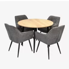 Set de mobilă Eva DT-402-2B + 4 YTC-090B UF885-15 (Dark grey)