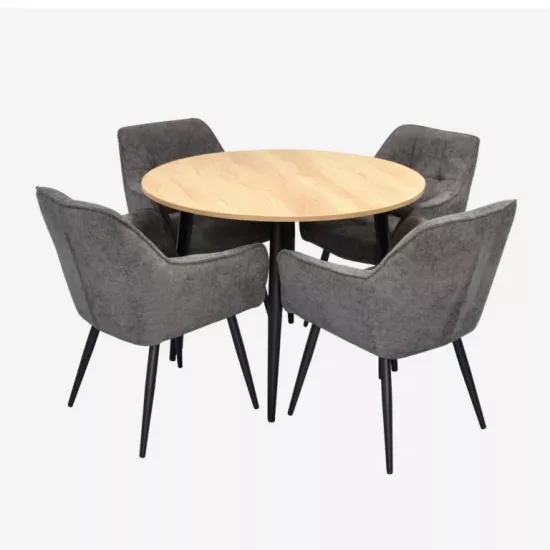 Set de mobilă Eva DT-402-2B + 4 YTC-090B UF885-15 (Dark grey)