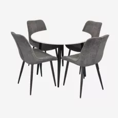 Set de mobilă Eva DT 402-3B + 4 YTC-055B UF885-15 (Dark grey)