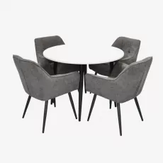 Set de mobilă Eva DT 402-3B + 4 YTC-090B UF885-15 (Dark grey)