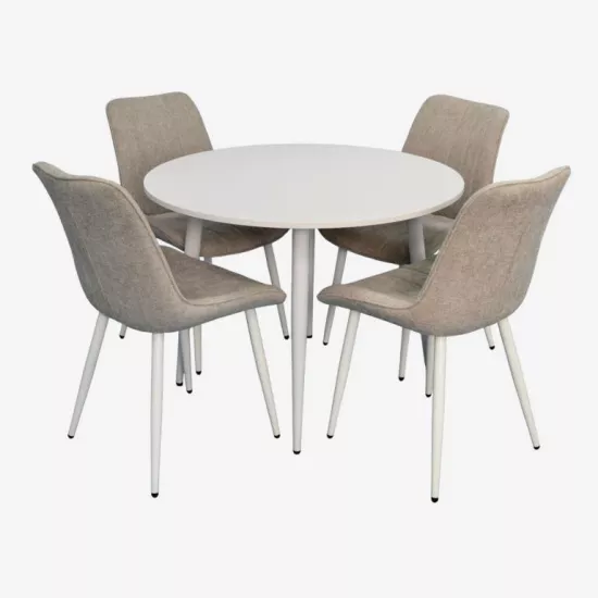 Набор мебели Eva DT-402-5Wh + 4 YTC-055Wh UF885-13 (Light grey)