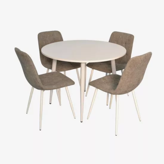 Набор мебели Eva DT-402-5Wh + 4 YTC-080Wh UF885-14 (Grey)