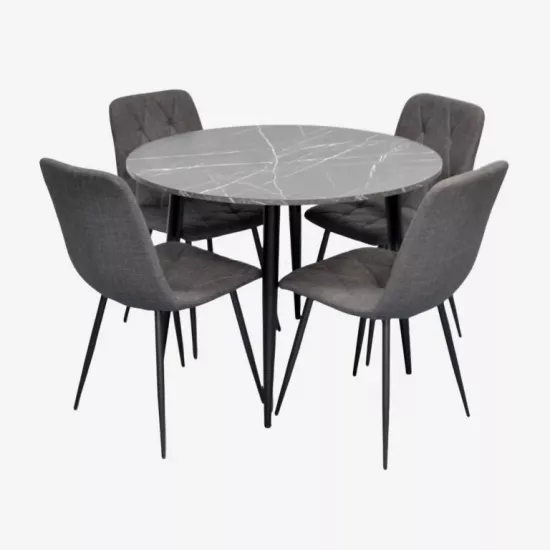 Набор мебели Eva DT-402-6B + 4 YTC-080B BJORN-16 (Dark grey)