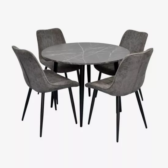 Set de mobilă Eva DT-402-6B + 4 YTC-055B UF885-15 (Dark grey)