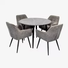 Set de mobilă Eva DT-402-6B + 4 YTC-090B UF885-15 (Dark grey)