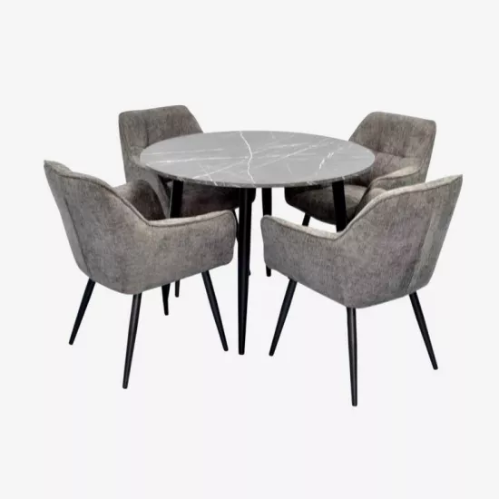 Set de mobilă Eva DT-402-6B + 4 YTC-090B UF885-15 (Dark grey)