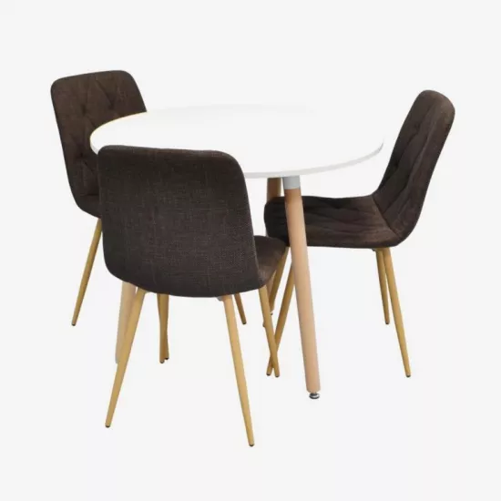 Set de mobilă Eva DT-404-1WO + 3 YTC-080Wo BJORN-45 (Dark brown)