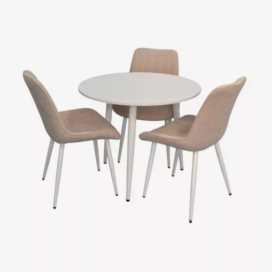 Set de mobilă Eva DT-404-5Wh + 3 YTC-055Wh UF885-03 (Light beige)