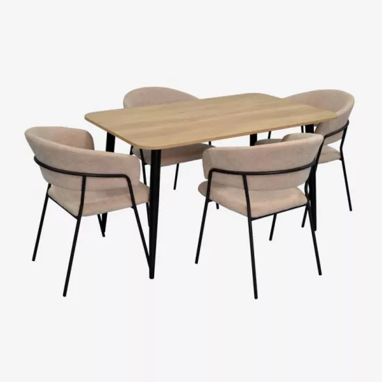 Set de mobilă Eva DT-405-2B + 4 YTC-097B UF885-03 (Light beige)