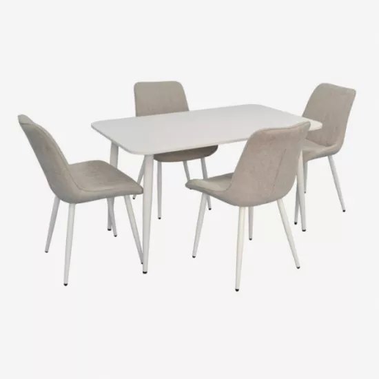 Набор мебели Eva DT-405-4Wh + 4 YTC-055Wh UF885-13 (Light grey)