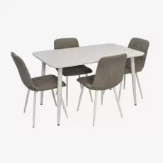 Set de mobilă Eva DT-405-4Wh + 4 YTC-080Wh UF885-14 (Grey)