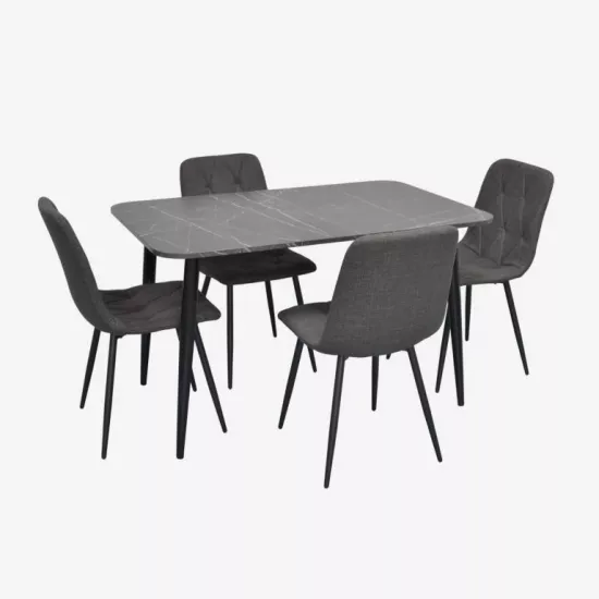 Набор мебели Eva DT-405-6B + 4 YTC-080B BJORN-16 (Dark grey)