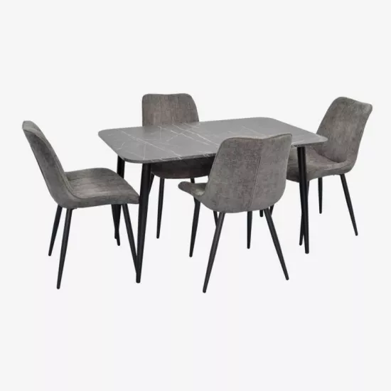 Set de mobilă Eva DT-405-6B + 4 YTC-055B UF885-15 (Dark grey)