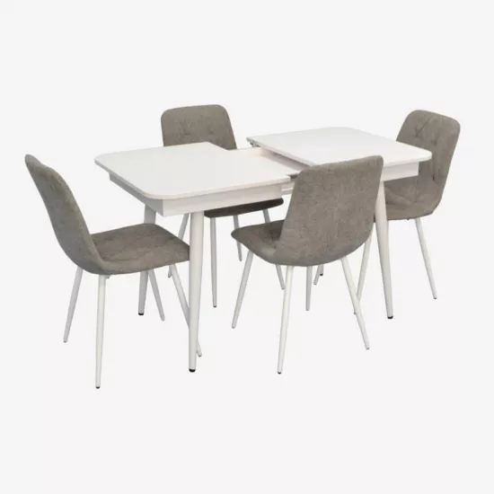 Набор мебели Eva DT-431-1R Wh + 4 YTC-080Wh UF885-14 (Grey)