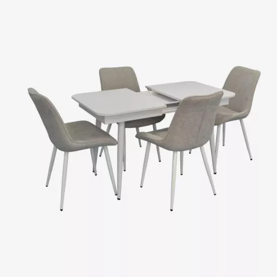 Набор мебели Eva DT-431-1R Wh + 4 YTC-055Wh UF885-13 (Light grey)