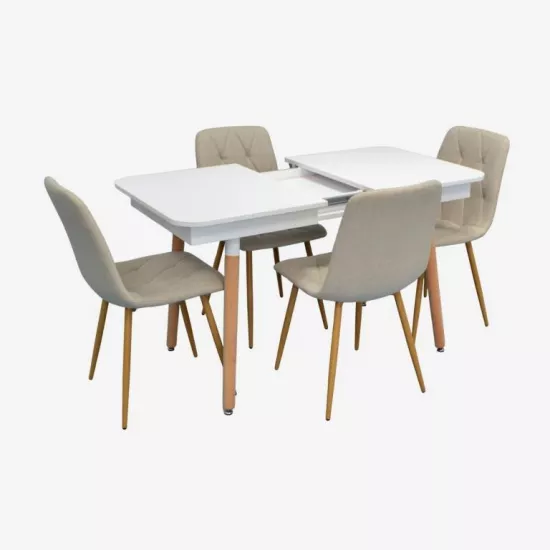 Набор мебели Eva DT-431-1R Wo + 4 YTC-080Wo BJORN-24 (Light beige)