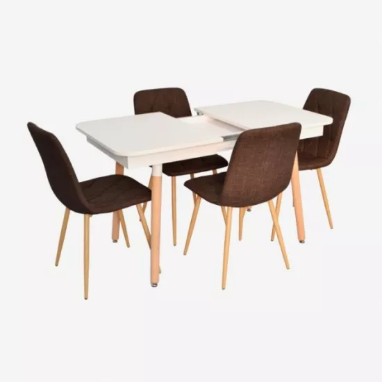 Set de mobilă Eva DT-431-1R Wo + 4 YTC-080Wo BJORN-45 (Dark brown)