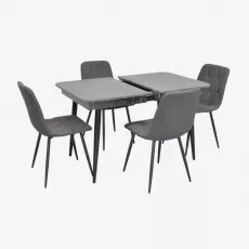 Набор мебели Eva DT-431-3R B + 4 YTC-080B BJORN-16 (Dark grey)