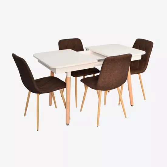 Set de mobilă Eva DT-432-1R Wo + 4 YTC-080Wo BJORN-45 (Dark brown)