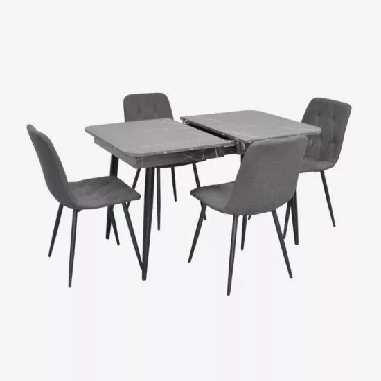 Набор мебели Eva DT-432-3R B + 4 YTC-080B BJORN-16 (Dark grey)