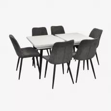 Set de mobilă Eva DT-433-3B + 6 YTC-055B UF885-15 (Dark grey)