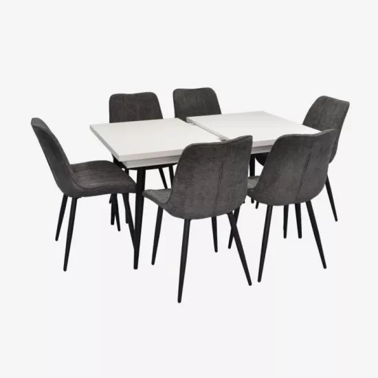 Set de mobilă Eva DT-433-3B + 6 YTC-055B UF885-15 (Dark grey)