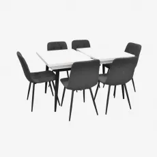 Набор мебели Eva DT-433-3B + 6 YTC-080B BJORN-16 (Dark grey)