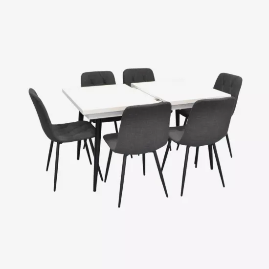 Набор мебели Eva DT-433-3B + 6 YTC-080B BJORN-16 (Dark grey)