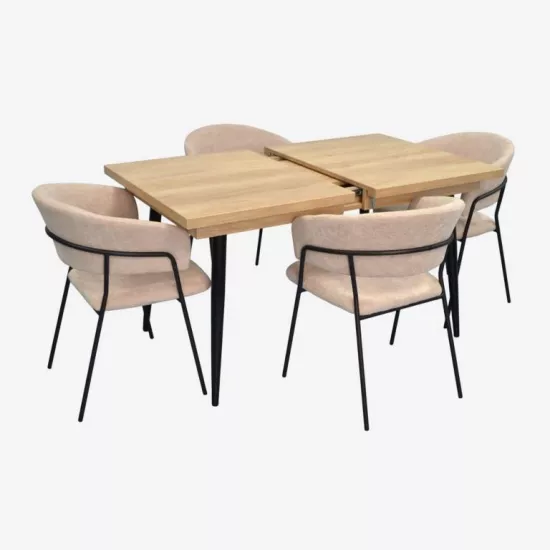 Set de mobilă Eva DT-433-4B + 4 YTC-097B UF885-03 (Light beige)