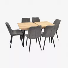 Set de mobilă Eva DT-433-4B + 6 YTC-055B UF885-15 (Dark grey)