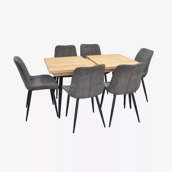 Set de mobilă Eva DT-433-4B + 6 YTC-055B UF885-15 (Dark grey)