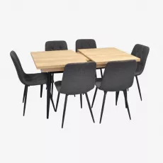 Набор мебели Eva DT-433-4B + 6 YTC-080B BJORN-16 (Dark grey)