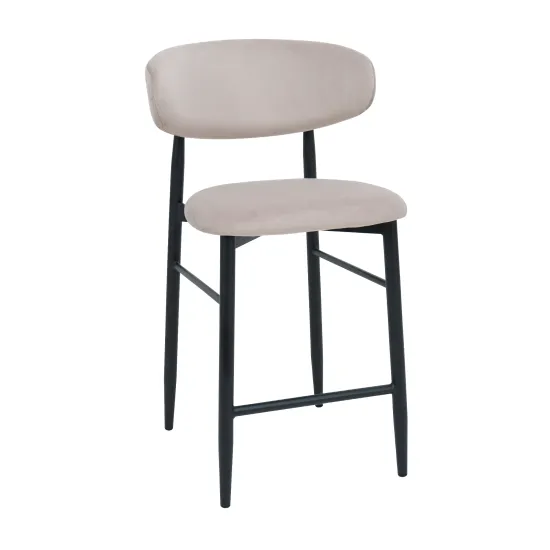 Scaun Decoprim Meridian, Catifea Beige (HLR7)/Black Legs