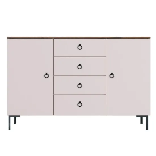 Comodă Yasen Simpl KOM2D4S, 150x43x92 cm, Cașemir / Ulm Liberty Deschis