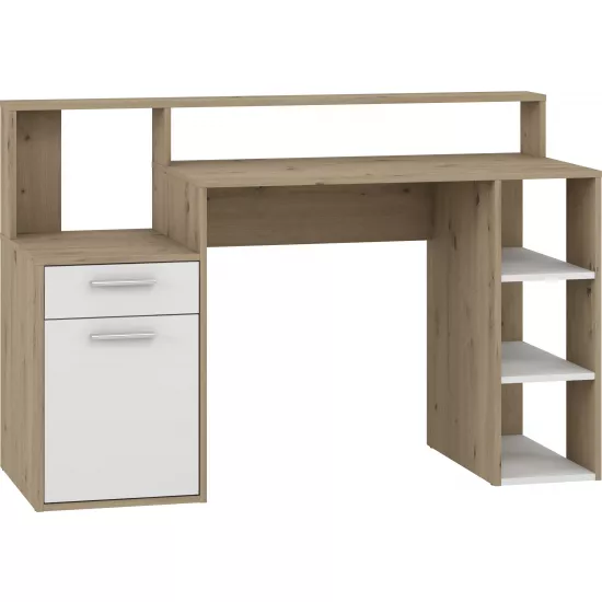 Masa de birou Yasen Jessy, Stejar Artisan / Alb