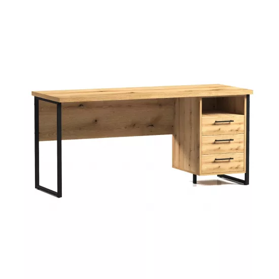 Стол письменный ML-Mobila Loft OP 173 (1600), 160x60 см, Черный / Дуб Эвок