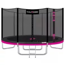Trambulină Thunder Pro 12FT, 374 cm, plasă externă, Pink