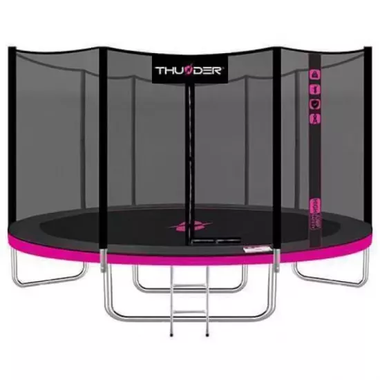 Trambulină Thunder Pro 12FT, 374 cm, plasă externă, Pink