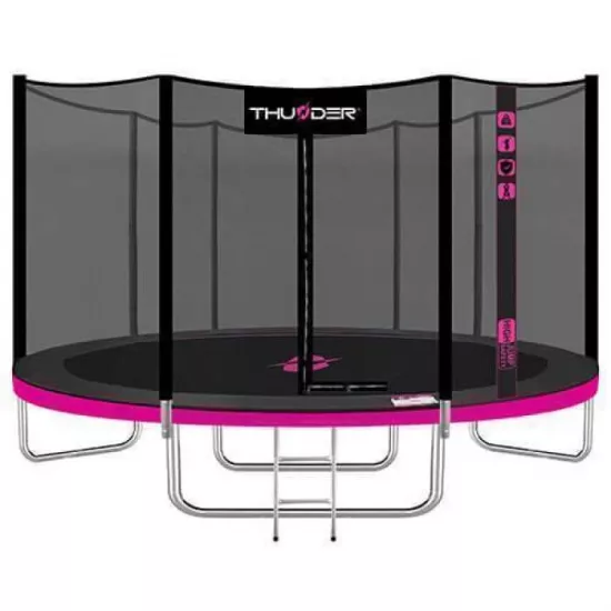 Trambulină Thunder Pro 14FT, 435 cm, plasă externă, Pink