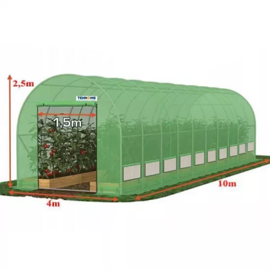Садовая теплица Tehno MS 10x4x2,5m / Ø32mm / 2 uși
