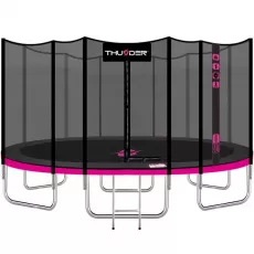 Trambulină Thunder Pro 16FT, 488 cm, plasă externă, Pink