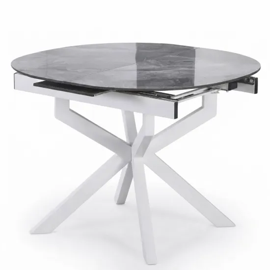 Стол обеденный Yasen DT-2522, Ø100 см раскладной, M312 Italian Light Gray/Black
