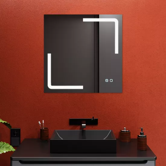 Oglindă pentru baie Bayro Edge 60x60, LED touch cu dezaburire (118925)