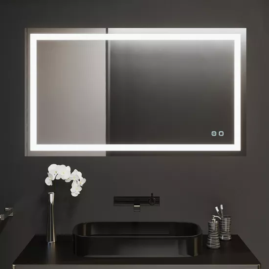 Oglindă pentru baie Bayro Elipso 120x80, LED touch cu dezaburire (118963)