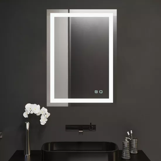 Oglindă pentru baie Bayro Elipso 50x80, LED touch cu dezaburire (118964)