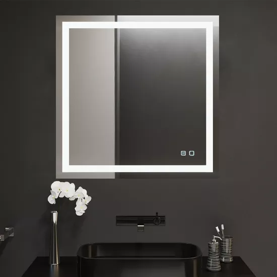 Oglindă pentru baie Bayro Elipso 80x80, LED touch cu dezaburire (118966)