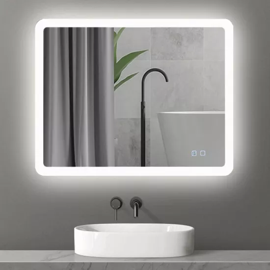 Oglindă pentru baie Bayro Gama 70x80, LED touch cu dezaburire (124183)