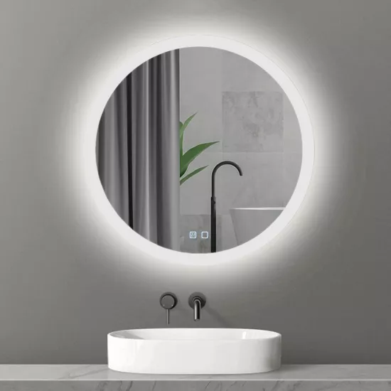 Oglindă pentru baie Bayro Gama rotunda 70x70, LED touch cu dezaburire (124185)