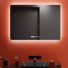 Зеркало для ванной Bayro Moon 100x80, LED touch нейтральный c подогревом, часами и термометром (124188)