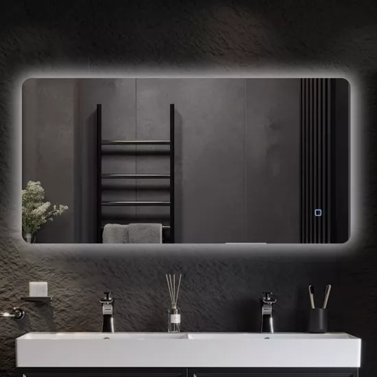 Oglindă pentru baie Bayro Moon 100x60, LED touch neutru (115271)